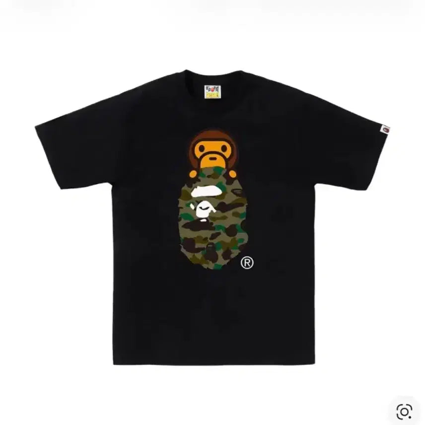 [BUNJANG] BAPE Camo Short Sleeve T-shirt Black / BAPE 베이프 카모 반팔 티셔츠 블랙 (교환가능)