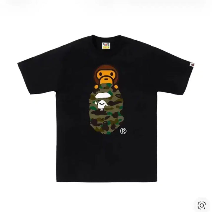 [BUNJANG] BAPE Camo Short Sleeve T-shirt Black / BAPE 베이프 카모 반팔 티셔츠 블랙 (교환가능)