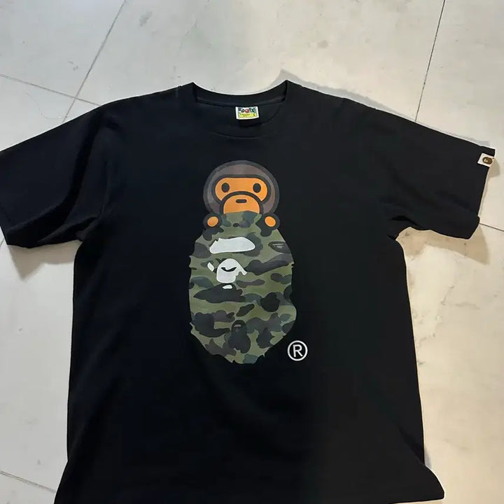 [BUNJANG] BAPE Camo Short Sleeve T-shirt Black / BAPE 베이프 카모 반팔 티셔츠 블랙 (교환가능)
