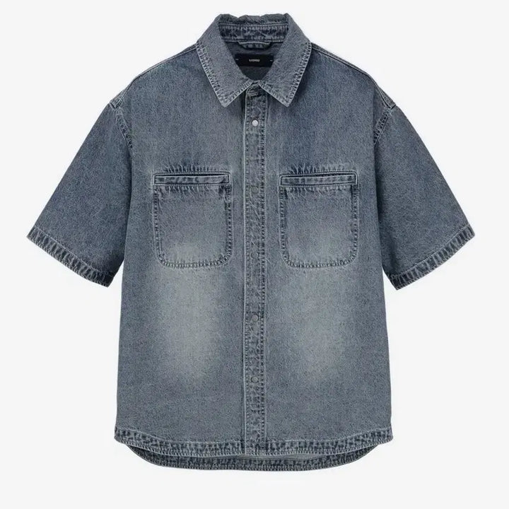 [BUNJANG] Il Corso Denim Short Sleeve Shirt / 일꼬르소 데님 반팔 셔츠
