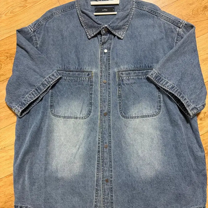 [BUNJANG] Il Corso Denim Short Sleeve Shirt / 일꼬르소 데님 반팔 셔츠