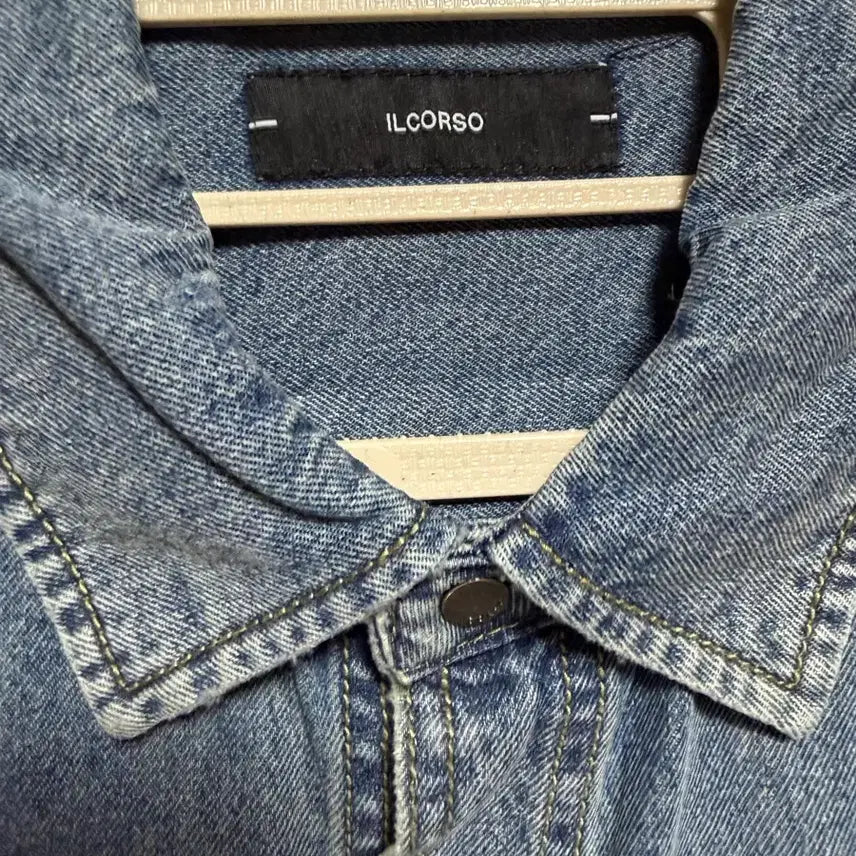 [BUNJANG] Il Corso Denim Short Sleeve Shirt / 일꼬르소 데님 반팔 셔츠