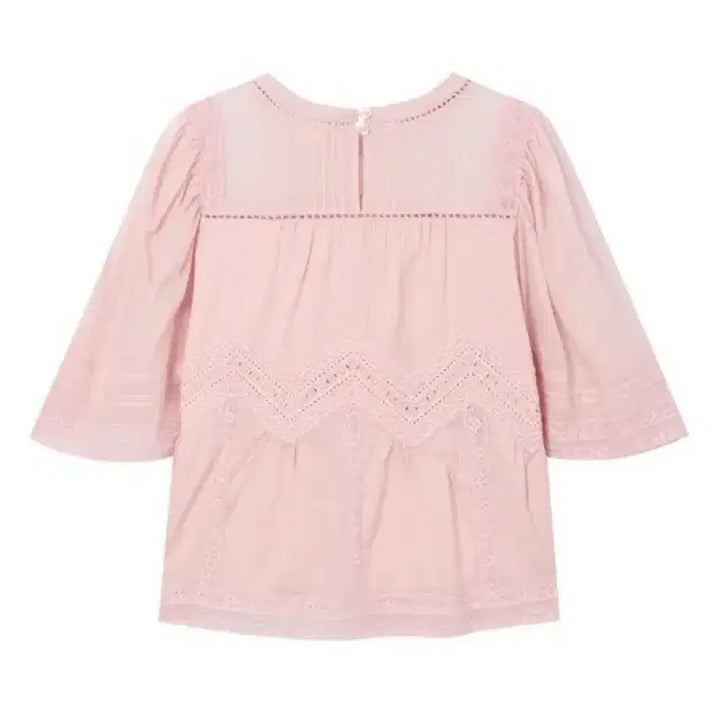 [BUNJANG] Atelier Vanessa Bruno Pink Lace Short Sleeve Blouse / (새상품) 아떼바네사브루노 핑크 레이스 반팔블라우스