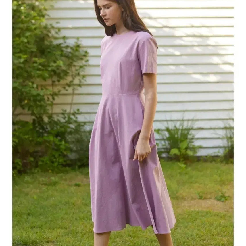 [BUNJANG] Nonlocal Linen Flare Dress (Pink) / 논로컬 린넨 플레어 원피스(핑크)