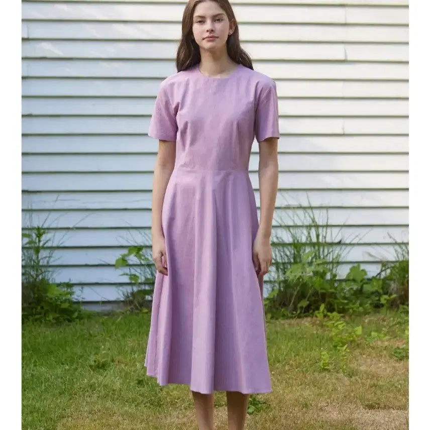 [BUNJANG] Nonlocal Linen Flare Dress (Pink) / 논로컬 린넨 플레어 원피스(핑크)