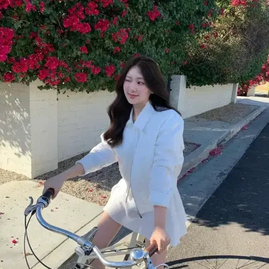 [BUNJANG] Ondemin Connie Blouson Jumper White / 온드민 코니 블루종 점퍼 화이트
