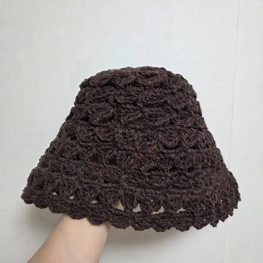 [BUNJANG] Handmade Crochet Bucket Hat - Chocolate Brown / 손뜨개 버킷햇  랑방스탈