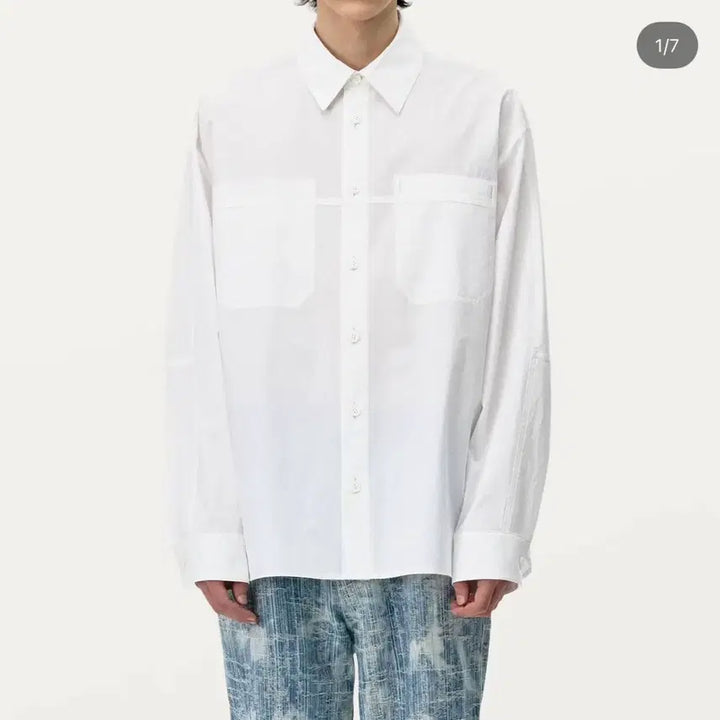[BUNJANG] Solid Homme White Shirt / 25SS 솔리드옴므 화이트 셔츠 남방