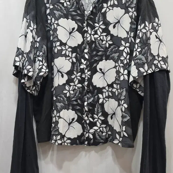[BUNJANG] DSQUARED2 Flower Print Layered Shirt / (정품)디스퀘어드2 플라워 프린트 레이어드 셔츠