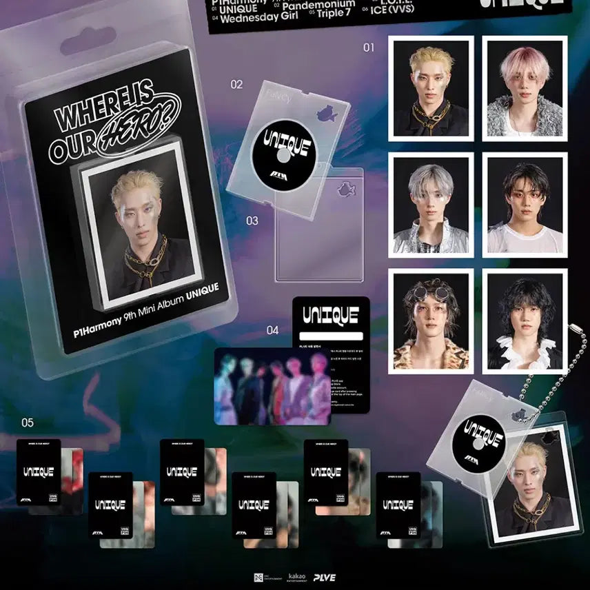 [BUNJANG] P1Harmony UNIQ 9th Mini Album Bundle Set / 피원하모니 P1Harmony 미니9집 UNIQ 미개봉 앨범 세트 6종