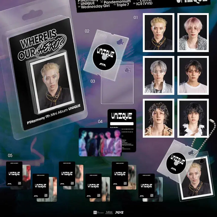 [BUNJANG] P1Harmony UNIQ 9th Mini Album Bundle Set / 피원하모니 P1Harmony 미니9집 UNIQ 미개봉 앨범 세트 6종