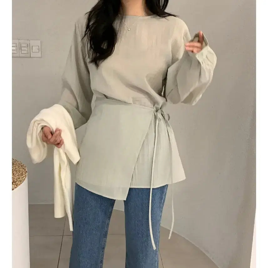 [BUNJANG] Markedly Architect Layered Blouse / 랩스커트 레이어드 블라우스(마크들리 아키텍트 달리호텔 드윌 자라 아르켓