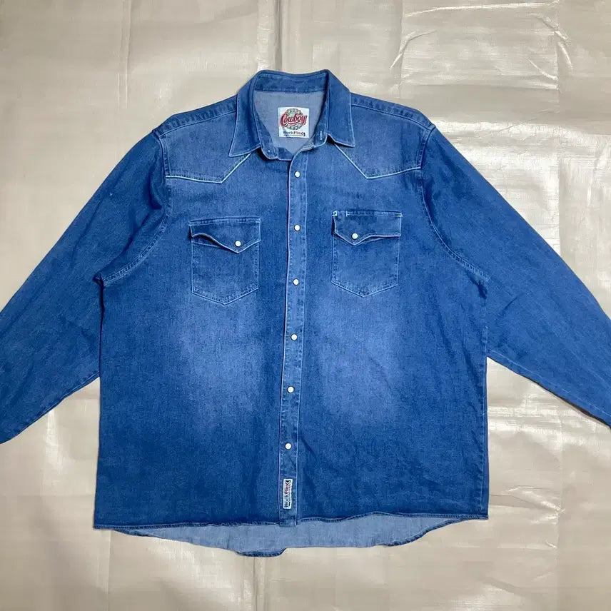 [BUNJANG] Vintage Western Denim Shirt XL / 빈티지 웨스턴 데님 셔츠 XL