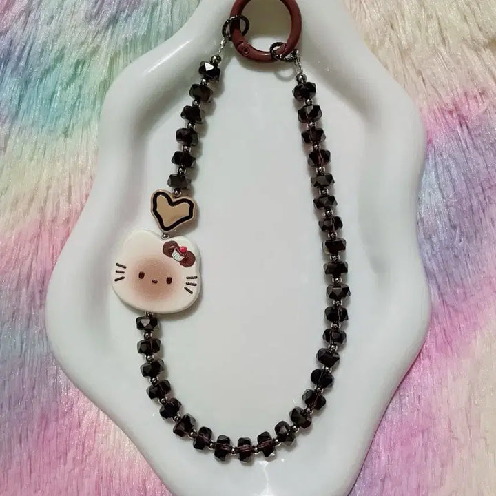 [BUNJANG] Coffee Nyang Handmade Strap Keychain / 커피 냥이 스트랩 키링