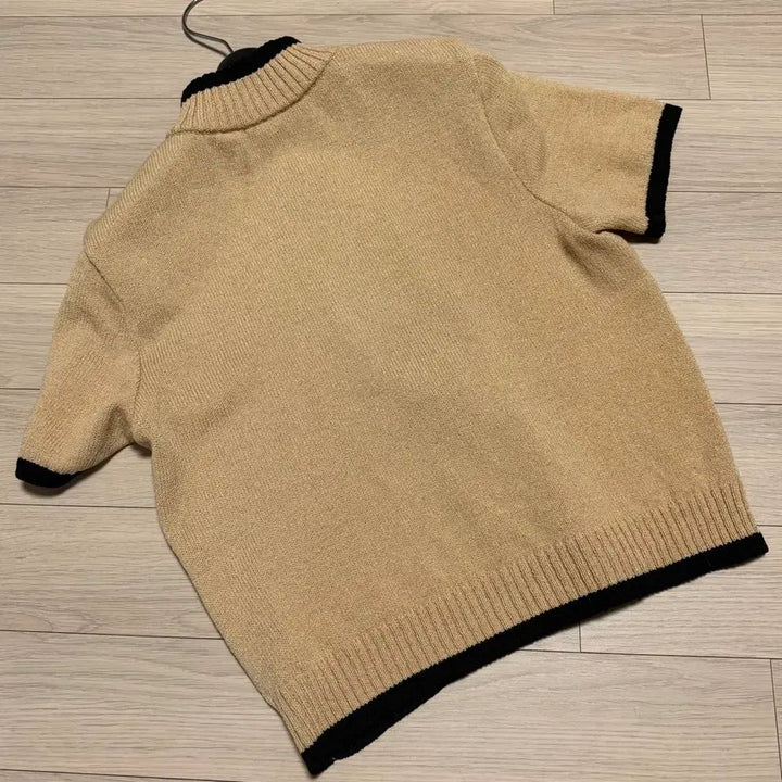 [BUNJANG] St. John Knit Half-Sleeve Zip-Up Cardigan / 센존 스포츠 st.john 니트 반팔 집업 가디건 배색 여름 골프 하이넥