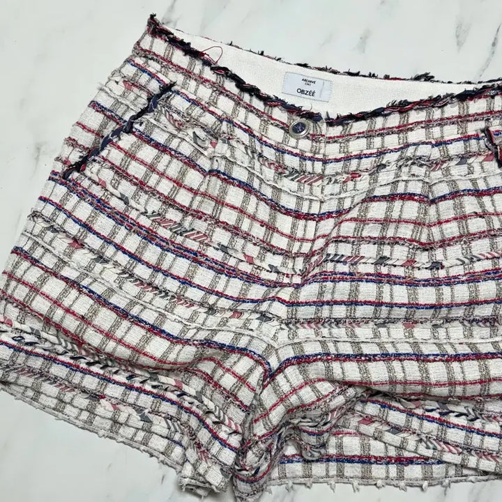 [BUNJANG] Obze Tweed Shorts - Checkered Summer Shorts / 한섬 오브제 트위드 숏팬츠 반바지 체크 쇼츠 여름 펄사 하객룩출근오피스룩