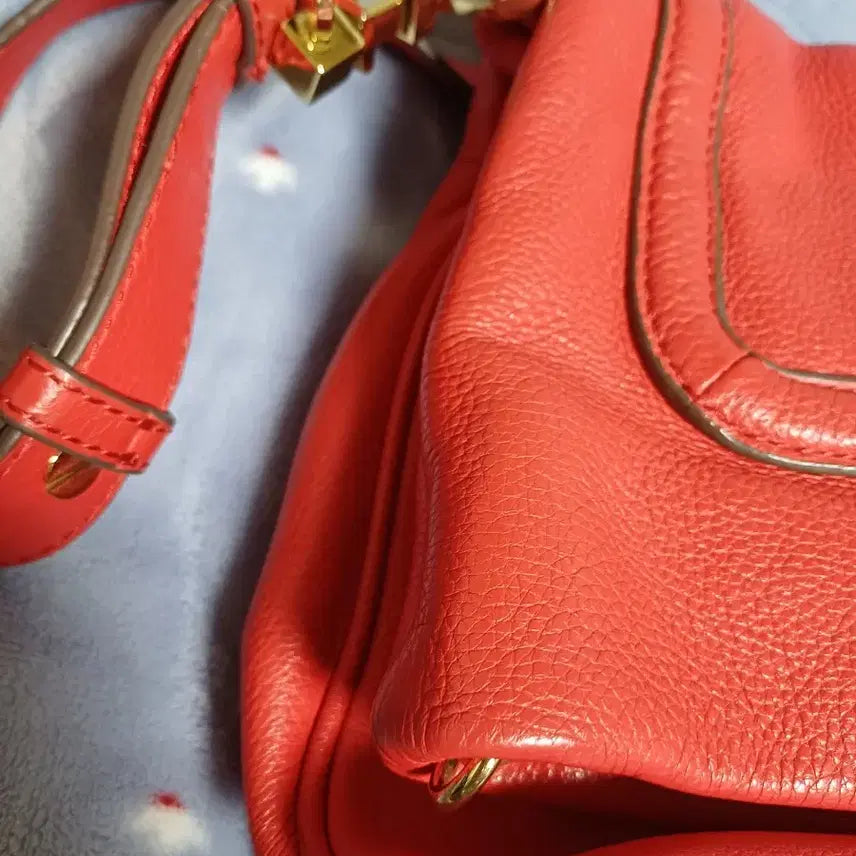 [BUNJANG] Tory Burch Amanda Red Leather Shoulder Bag / 토리버치 아만다 레드 가죽 숄더백