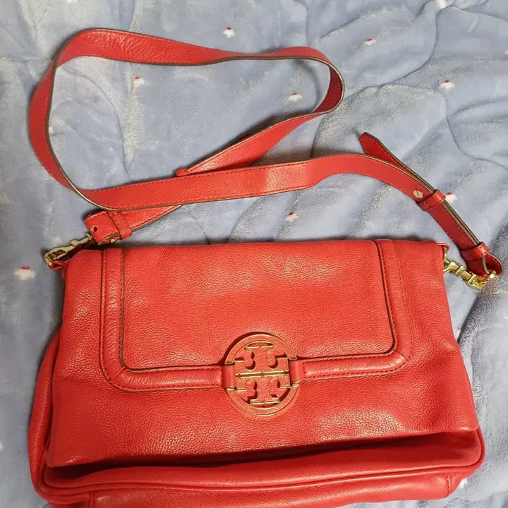 [BUNJANG] Tory Burch Amanda Red Leather Shoulder Bag / 토리버치 아만다 레드 가죽 숄더백