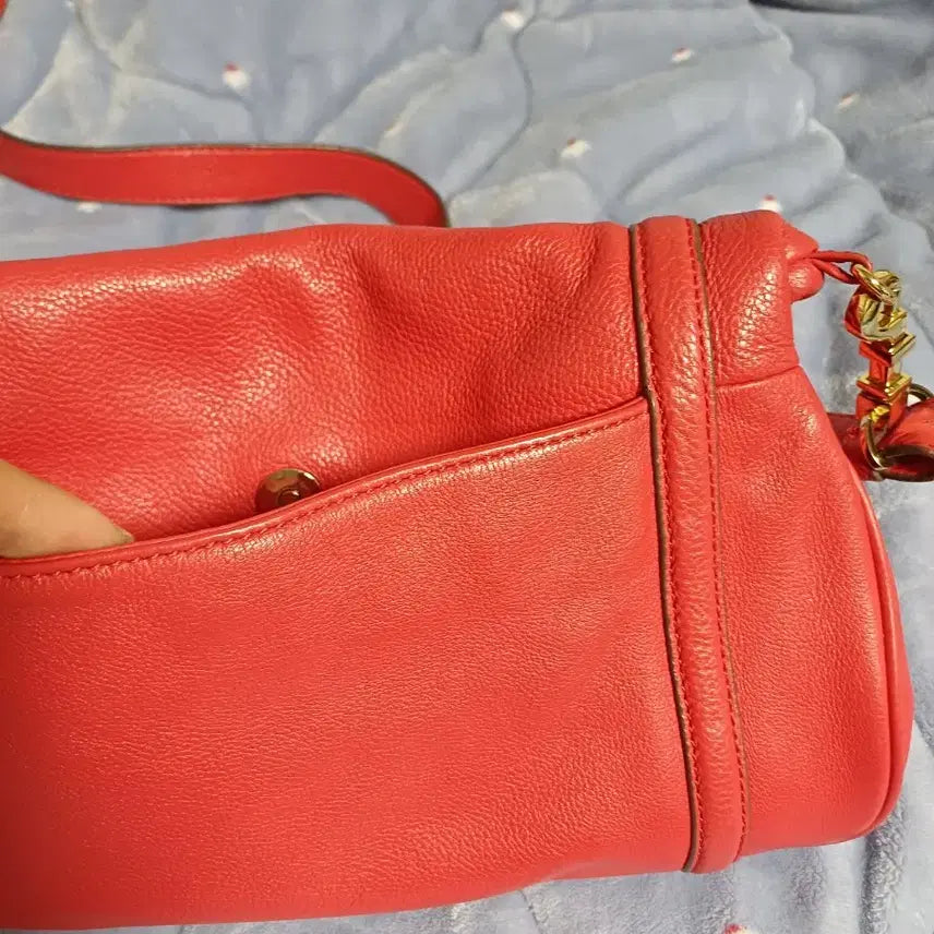 [BUNJANG] Tory Burch Amanda Red Leather Shoulder Bag / 토리버치 아만다 레드 가죽 숄더백