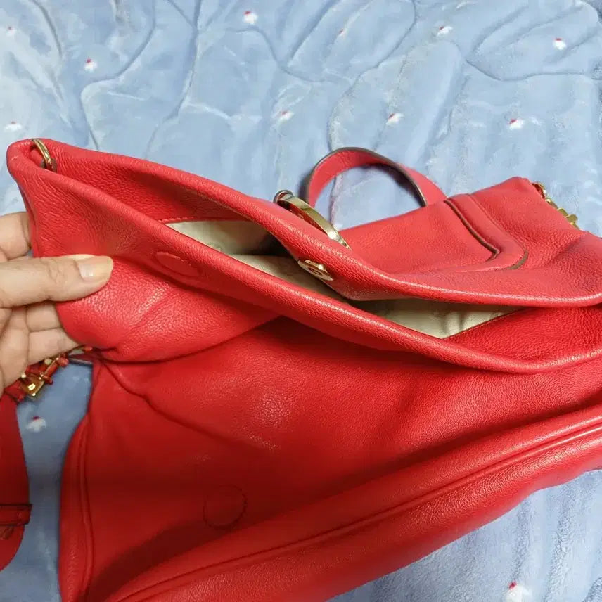 [BUNJANG] Tory Burch Amanda Red Leather Shoulder Bag / 토리버치 아만다 레드 가죽 숄더백