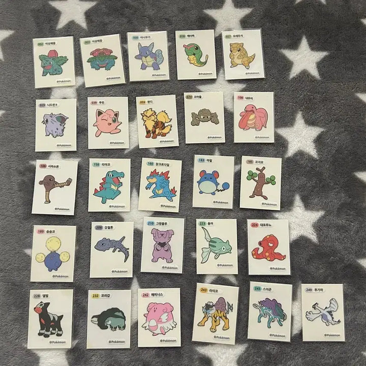 [BUNJANG] Pokemon Tteokbokki Stickers 3-Digit Number Bundle Set / 포켓몬스터 띠부씰 3자리 일괄 26장