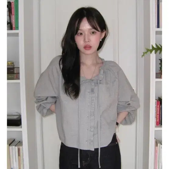 [BUNJANG] Ganesra Check Blouse / 가내스라 에인트 체크 블라우스