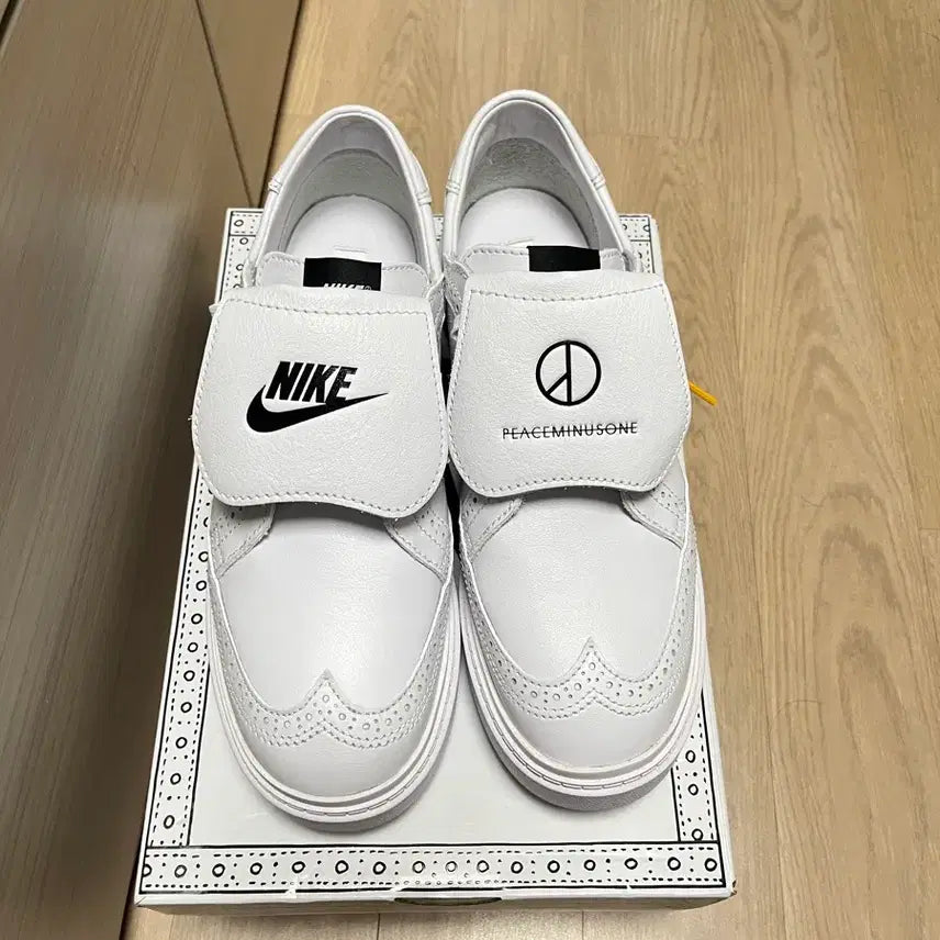 [BUNJANG] Nike PeaceMinusOne Kwondo 1 White Leather Sneakers / 나이키 피스마이너스원 권도 270(미착용 새상품)