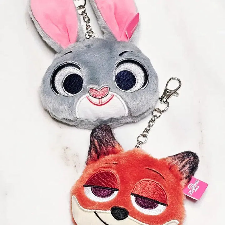 [BUNJANG] Cetaphil Zootopia Nick &amp; Judy Mirror Doll Keyring Set / 세타필 주토피아 닉 주디 거울 인형 키링 세트