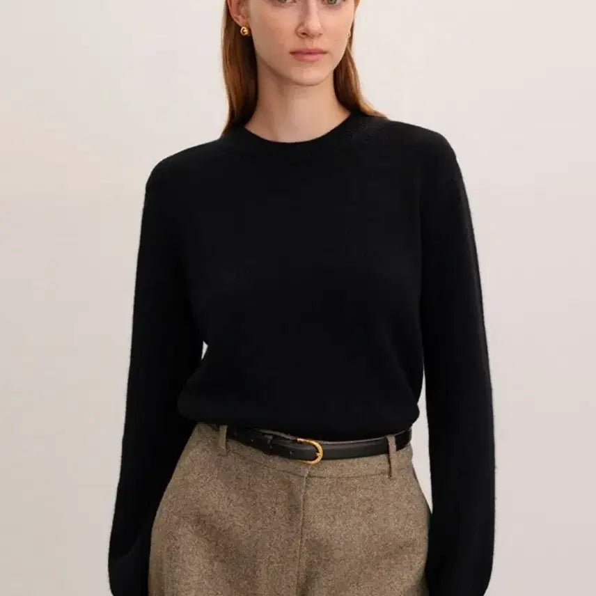 [BUNJANG] Bride And You Molly Round Wool Knit Top / 브라이드앤유 몰리 라운드 울 니트 블랙 2사이즈 새상품!