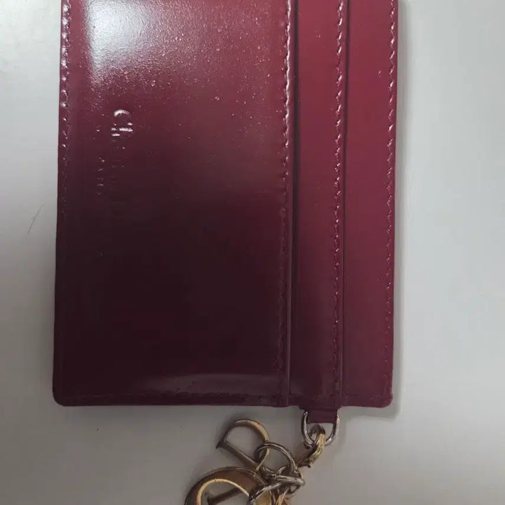 [BUNJANG] Dior Lady Dior Card Wallet Burgundy / 디올 카드지갑 버건디 Dior 참장식