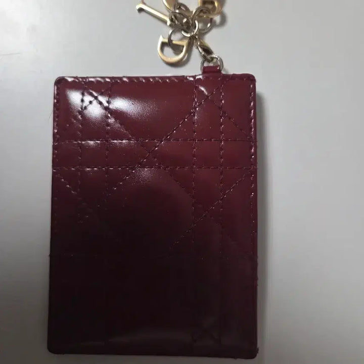 [BUNJANG] Dior Lady Dior Card Wallet Burgundy / 디올 카드지갑 버건디 Dior 참장식