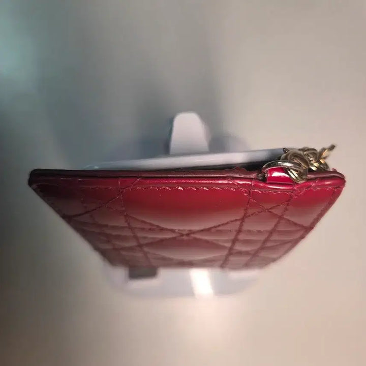 [BUNJANG] Dior Lady Dior Card Wallet Burgundy / 디올 카드지갑 버건디 Dior 참장식