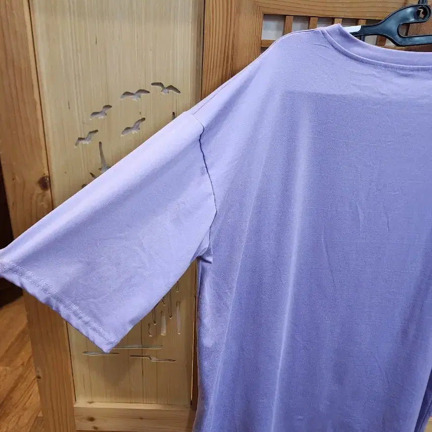 [BUNJANG] Cat Print Purple T-shirt / 고양이 스판 반팔티 (빅사이즈) (3xl ~ 4xl)
