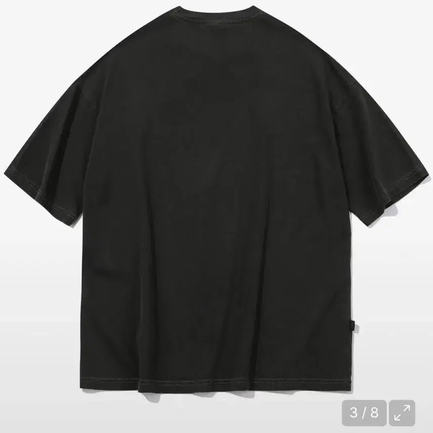 [SOLD OUT] 꼼파뇨 HUFF Hoppi 피그먼트 반팔티 스모크블랙