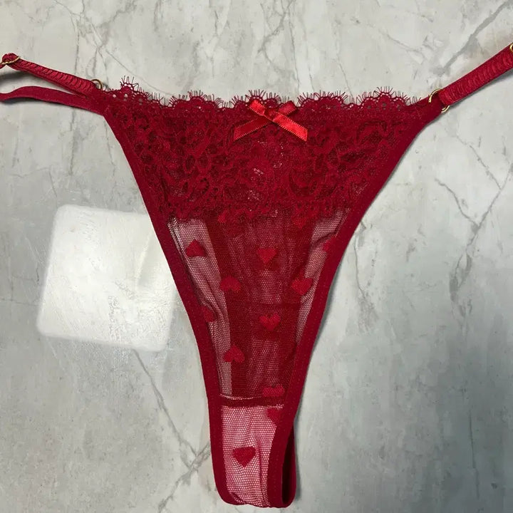 [BUNJANG] Heart Lace Thong Set / 하트 레이스 티팬티 3종