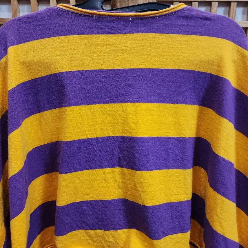 [BUNJANG] Striped Crop Top / 여성 빈티지패션 크롭 반팔 라운드넥