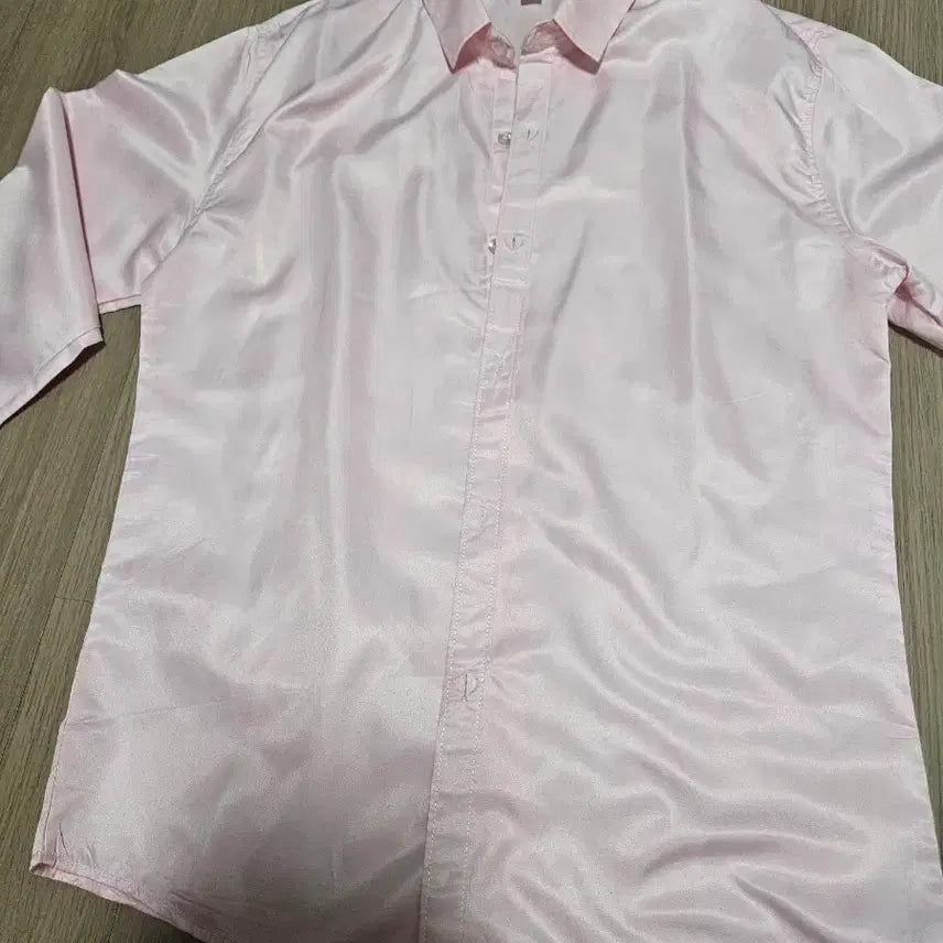 [SOLD OUT] 핑크 새틴 셔츠 남성