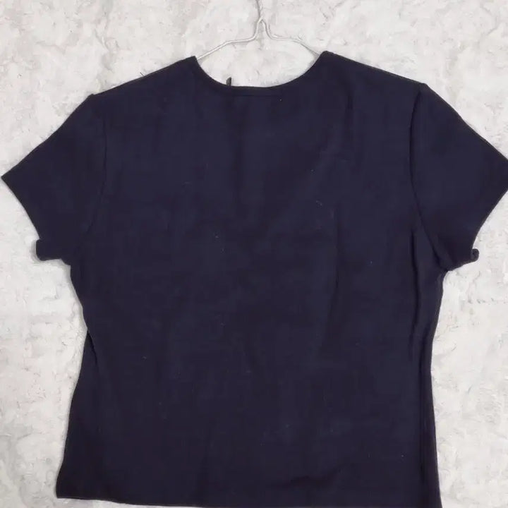 [BUNJANG] Ablie Navy Embroidered Short Sleeve T-Shirt / [새상품] 네이비 자수 반팔 티셔츠 에이블리