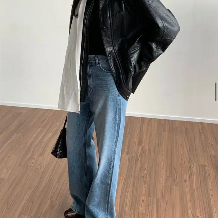 [BUNJANG] LUVMIU Crinkle Leather Jacket / LUVMIU 크링클 레더 자켓 판매합니다!