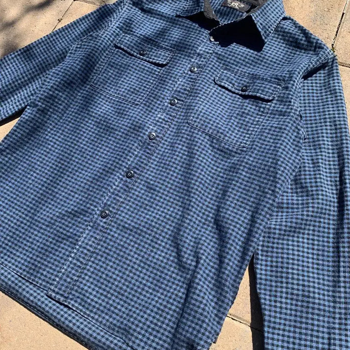 [BUNJANG] RRL Indigo Blue Check Work Shirt / RRL 더블알엘 인디고 블루 체크 워크셔츠