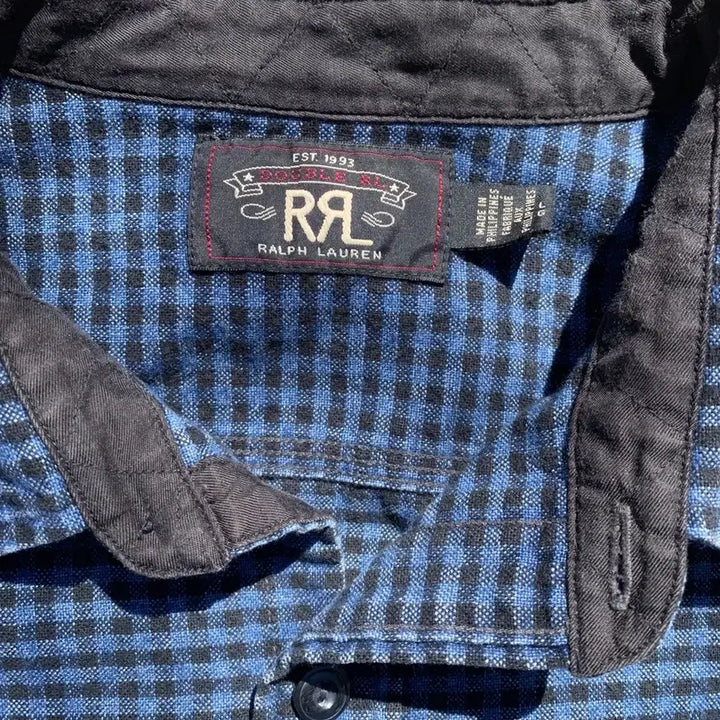 [BUNJANG] RRL Indigo Blue Check Work Shirt / RRL 더블알엘 인디고 블루 체크 워크셔츠