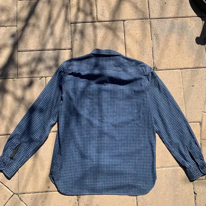 [BUNJANG] RRL Indigo Blue Check Work Shirt / RRL 더블알엘 인디고 블루 체크 워크셔츠