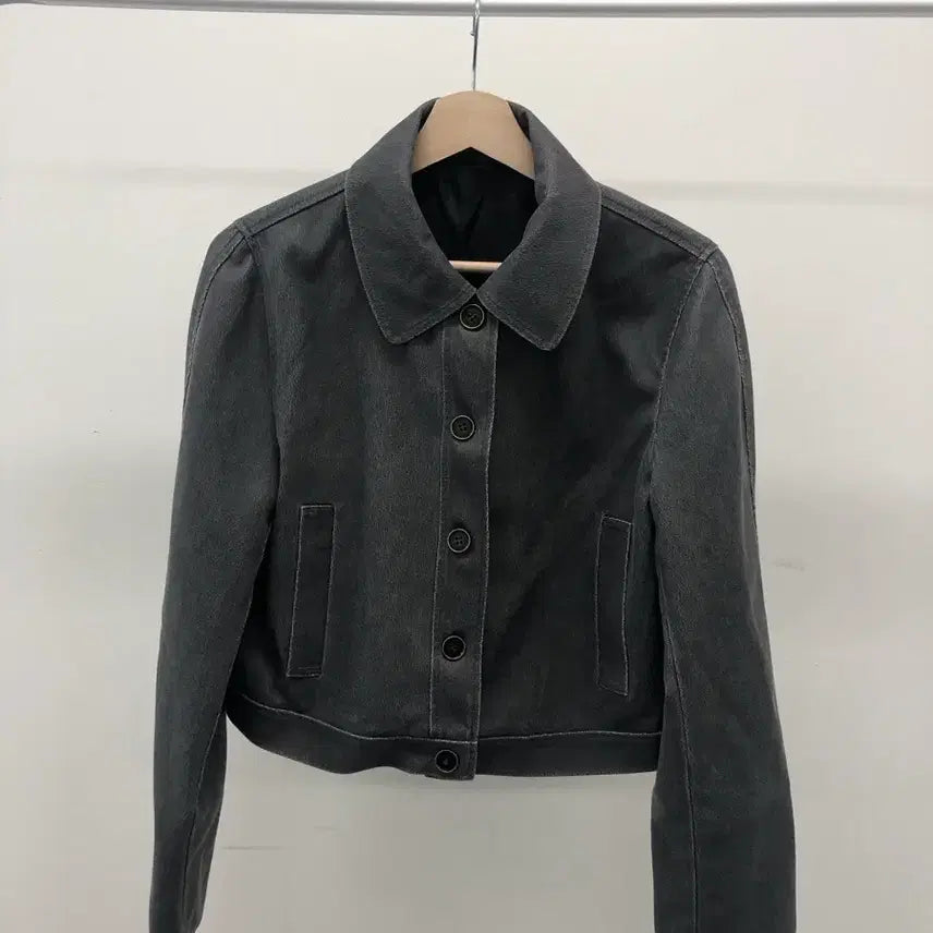 [BUNJANG] Vintage Washed Collar Jacket Charcoal / 새상품) 빈티지 워싱 카라 자켓 차콜