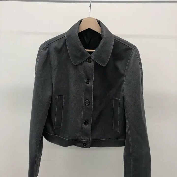[BUNJANG] Vintage Washed Collar Jacket Charcoal / 새상품) 빈티지 워싱 카라 자켓 차콜