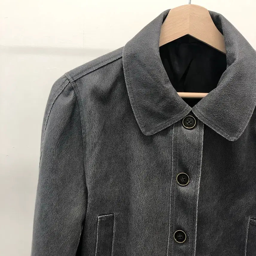 [BUNJANG] Vintage Washed Collar Jacket Charcoal / 새상품) 빈티지 워싱 카라 자켓 차콜