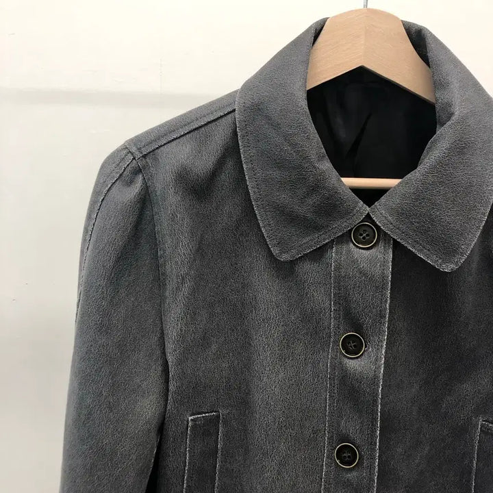 [BUNJANG] Vintage Washed Collar Jacket Charcoal / 새상품) 빈티지 워싱 카라 자켓 차콜