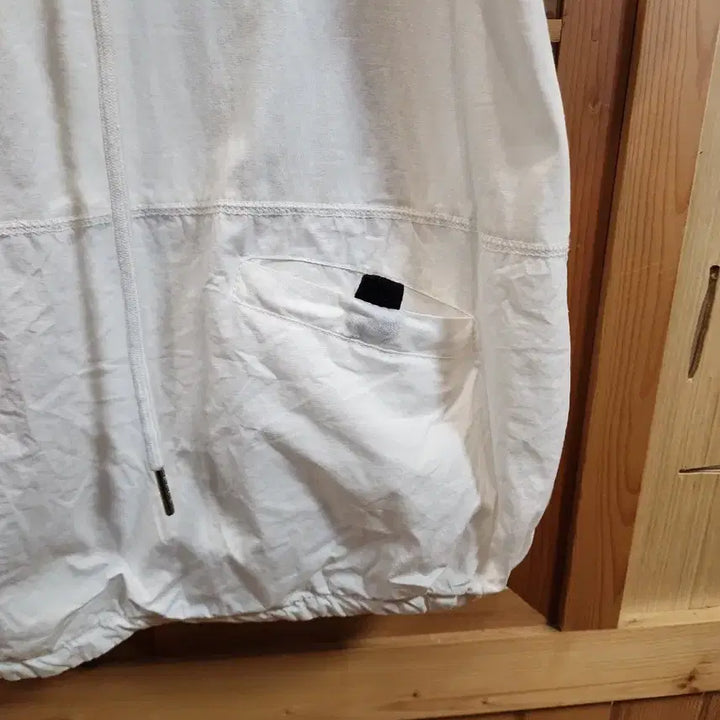 [BUNJANG] White Drop Shoulder Cotton Blend Hooded T-shirt / 여성 반팔면티 / 후드티