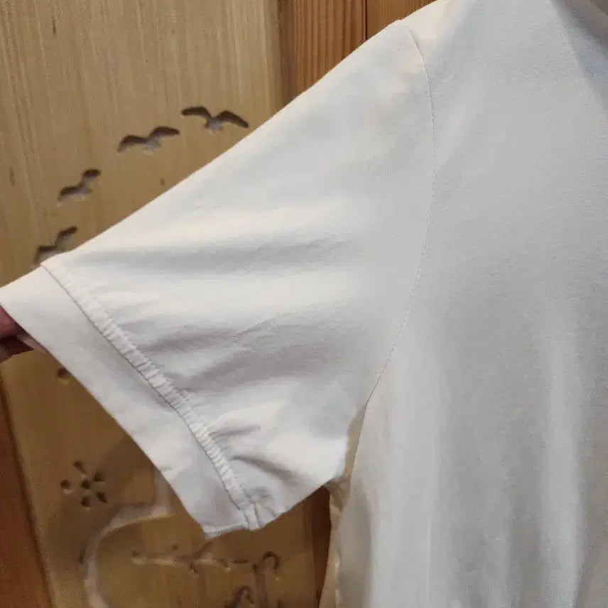 [BUNJANG] White Drop Shoulder Cotton Blend Hooded T-shirt / 여성 반팔면티 / 후드티