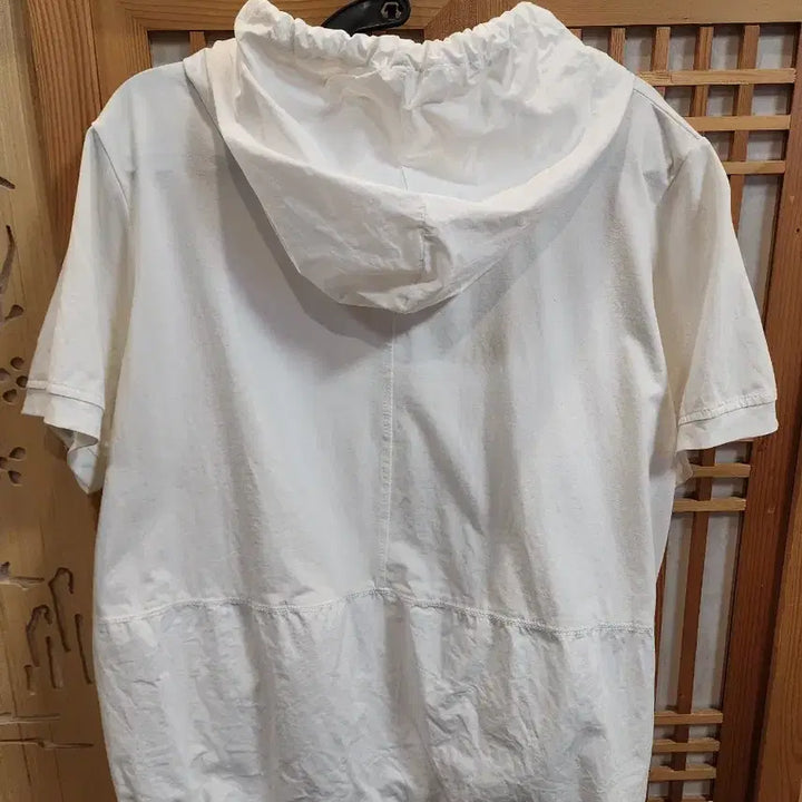 [BUNJANG] White Drop Shoulder Cotton Blend Hooded T-shirt / 여성 반팔면티 / 후드티