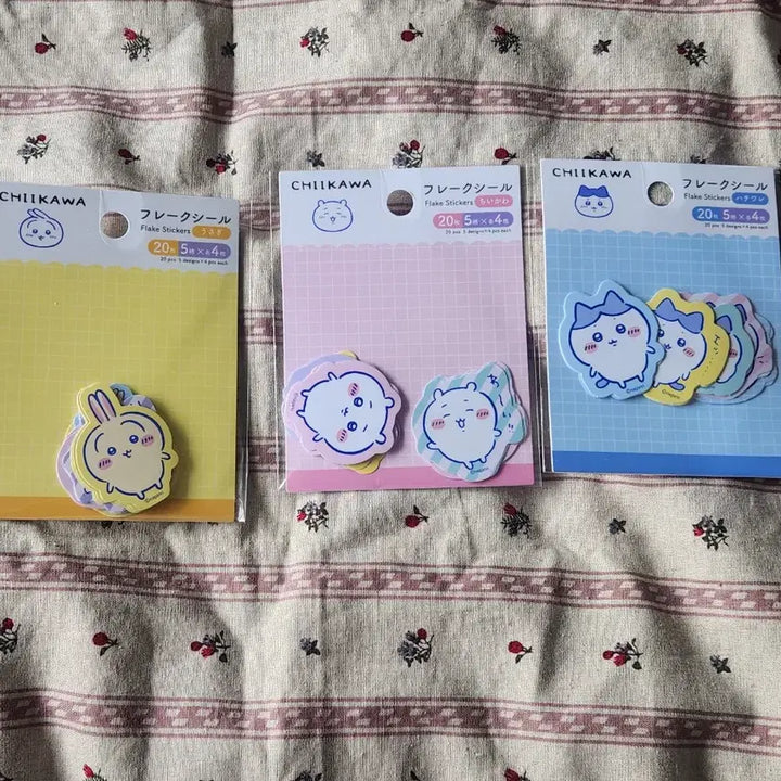 [BUNJANG] Daiso Chiikawa Flake Stickers Bundle Set / 다이소 치이카와 후레이크 실 3종 묶음(치이카와, 하치와레,  우사기)
